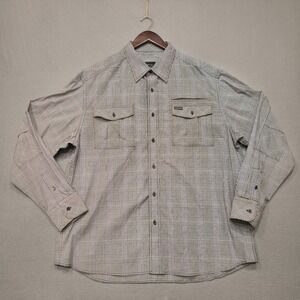 Rocawear Men's Black & White Check Long Sleeve Button‎ Up Shirt Size XL